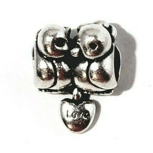 Pandora Sterling Silver Turtle Dove Love Birds Charm